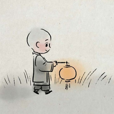 一禅小和尚头像手绘极简图片