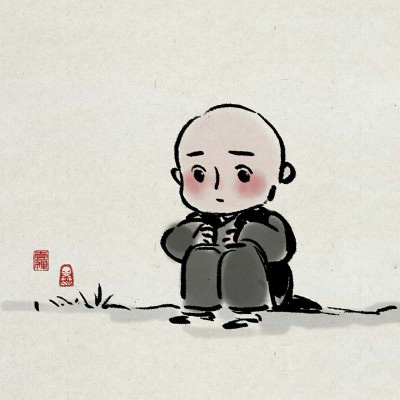 一禅小和尚头像手绘极简图片