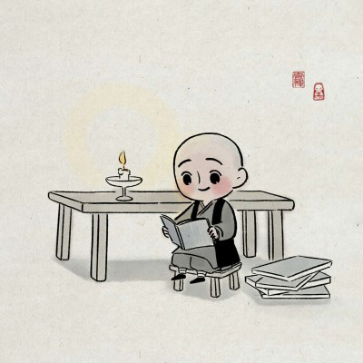 一禅小和尚头像手绘极简图片