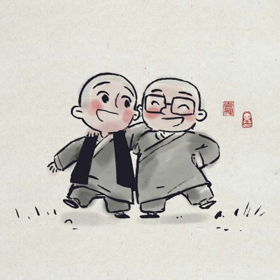 一禅小和尚头像手绘极简图片