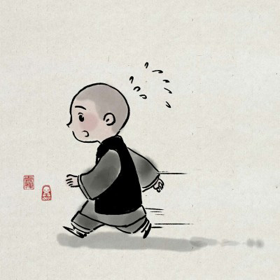 一禅小和尚头像手绘极简图片