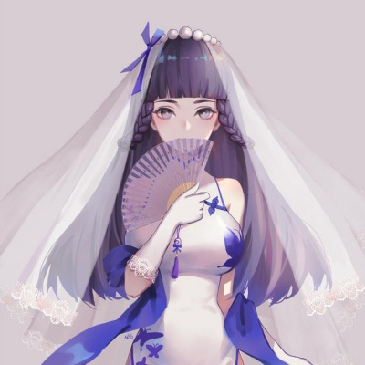 动漫头像女生唯美长发 高冷侧脸二次元高清头像