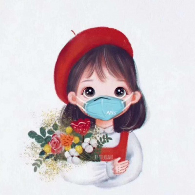 戴口罩的动漫情侣头像一对两张 2020最新好看的口罩情头