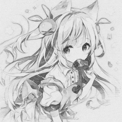 铅笔画头像可爱简单 素描卡通女生头像