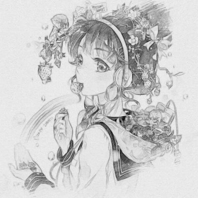 铅笔画头像可爱简单 素描卡通女生头像