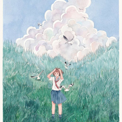 插画头像小清新文艺 日本手绘小清新插画图片