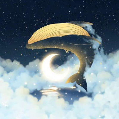 鲸鱼头像卡通唯美 孤独伤感鲸鱼图片