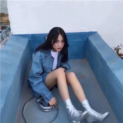 蓝色控女生头像 清纯侧脸高清头像图