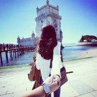 女生海边背影头像长发系列图片