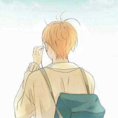 小清新动漫qq头像背景男生背影图片
