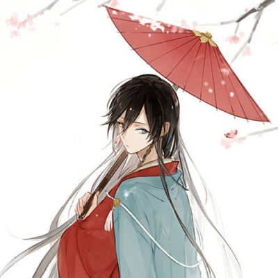 帅气卡通男生拿玫瑰花qq头像图片