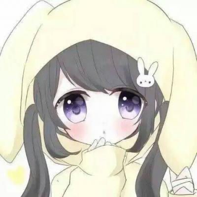 抱兔子的高清女生头像图片
