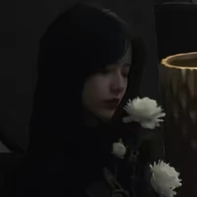 高冷头像女生黑白短发图片