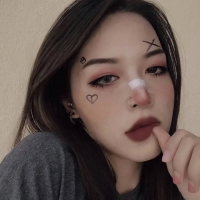 qq头像女生带复古眼镜