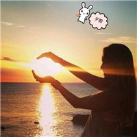 女生头像意境夕阳下图片
