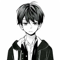 黑白意境动漫男生头像 天不老情难绝