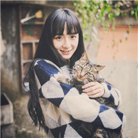 养猫咪的女孩头像 临别殷勤重寄词图片