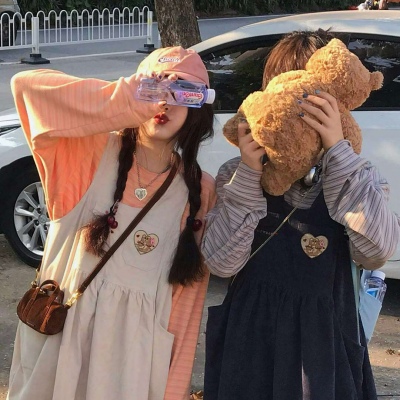 高清二人闺蜜梳两个辫子的女生头像图片