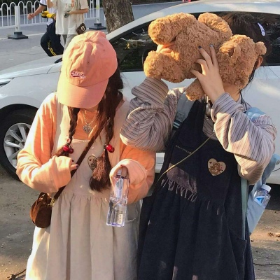 高清二人闺蜜梳两个辫子的女生头像图片