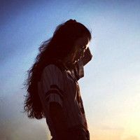 超个性可爱美女女生侧脸头像图片