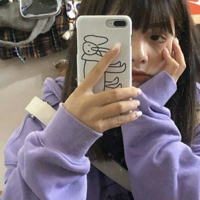 高清抖音最火的紫色系兔兔二次元女生头像高冷图片