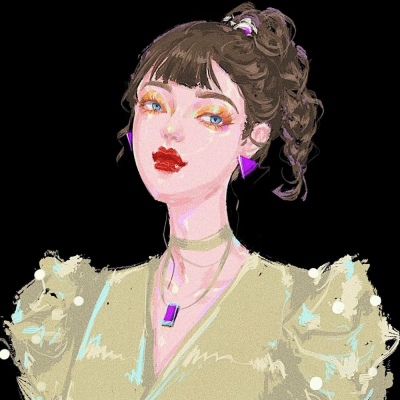 高清2021微信流行的超火手绘头像女生原宿风图片