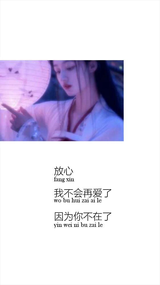 放心我不会再爱了，因为你不在了