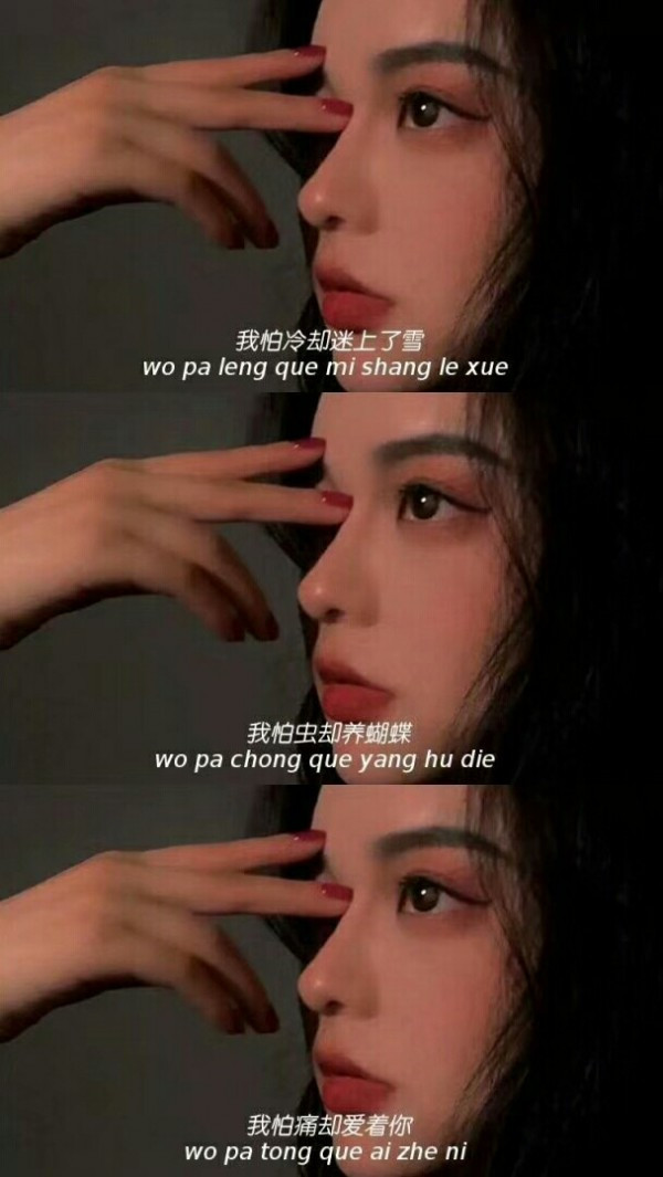 我怕冷却迷上了雪;怕黑却迷上了夜;怕痛却爱着你