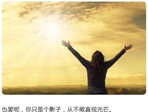 也罢呢，你只是个影子，从不敢直视光芒图片