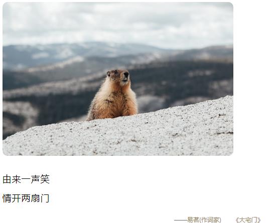 由来一声笑,情开两扇门图片