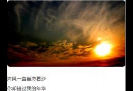 海风一直眷恋着沙,你却错过我的年华
