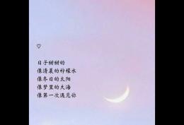 日子甜甜的,像清晨的柠檬水,像冬日的太阳,像梦里的大海,像第一次遇见你