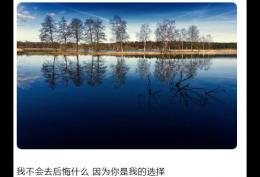 我不会去后悔什么 因为你是我的选择
