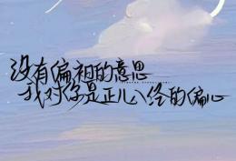 没有偏袒的意思 我对你是正儿八经的偏心