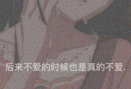 后来不爱的时候也是真的不爱