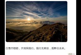 白雪尽皑皑，天地我独行。独行无牵挂，孤影任去来