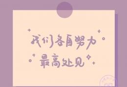 我们各自努力 最高处见