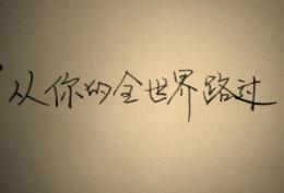 从你的全世界路过文字背景图