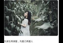 先谋生再谋爱，先爱己再爱人