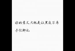 你的意义大概是让黑夜不再手忙脚乱